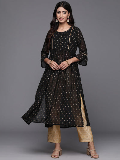 Buy Online Black Aari Embroidered Georgette Kurti | Black Summer Dress –  KashmirBox.com